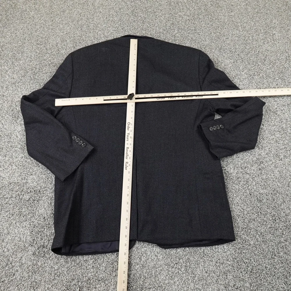 Ralph Lauren Chaps Jacket Mens 42 Gray Blue Button‎ Sport Coat LambsWool Blazer